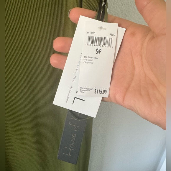 House of Harlow 1960 ribbed modal midi dress. Olive green (pesto).Size small.NWT - Picture 3 of 6